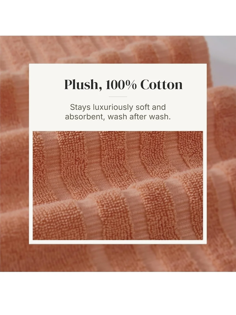 Plush Coral Cotton Towel Set - 6 Piece
